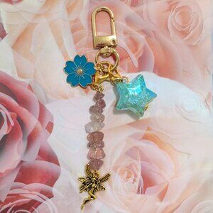 Natural Stone Bag Charm/Keychain
